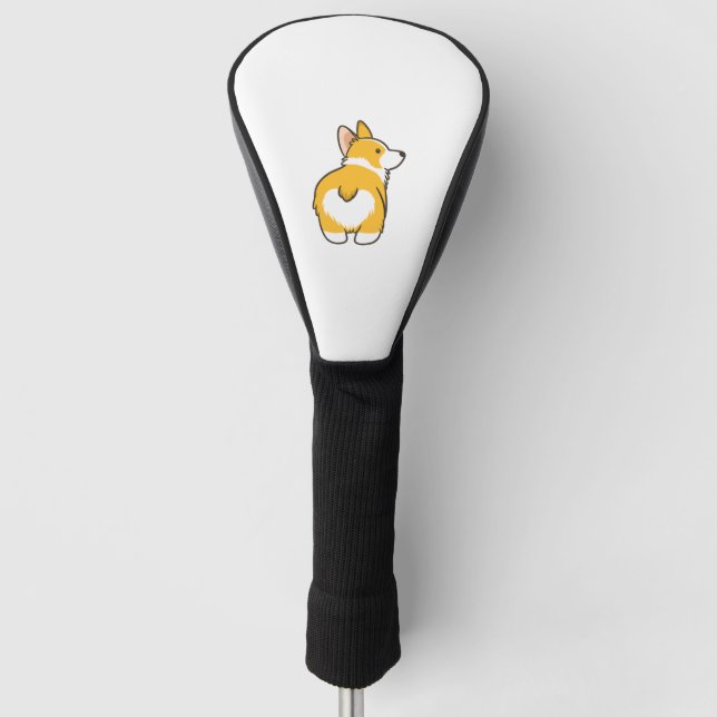Corgi Heart Butt  Golf Head Cover (Front)