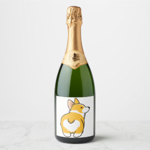 Corgi Heart Butt Sparkling Wine Label