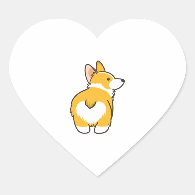 Corgi Heart Butt  Sticker (Front)
