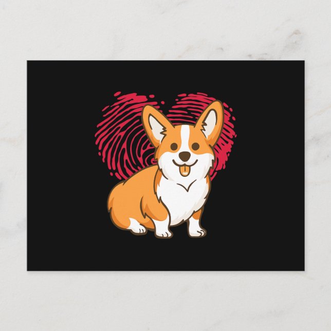 Corgi Heart Love Gift Corgi Valentines Day Postcard (Front)
