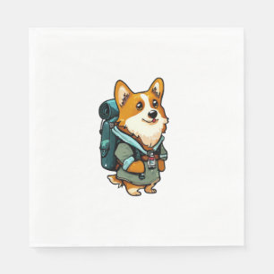 Corgi Hiking and Camping Napkin