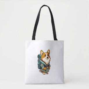 Corgi Hiking and Camping Tote Bag
