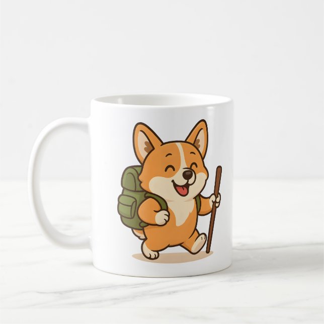 Corgi Hiking Drinkware – Adventure Dog Cup (Left)