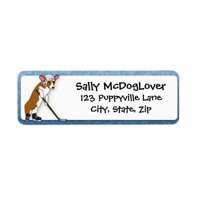 Corgi Hockey Return Address Label (Front)