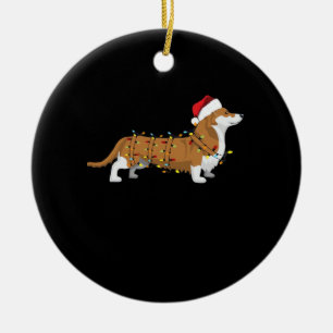Corgi Holiday Christmas Light Essential T-Shirt Ceramic Ornament
