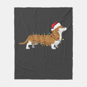 Corgi Holiday Christmas Light Essential T-Shirt Fleece Blanket