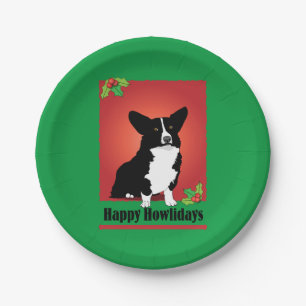 Corgi Holiday Gifts Paper Plate
