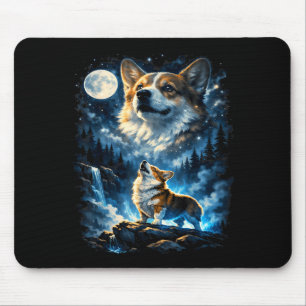 Corgi Howling At Moon T-shirt.png Mouse Pad