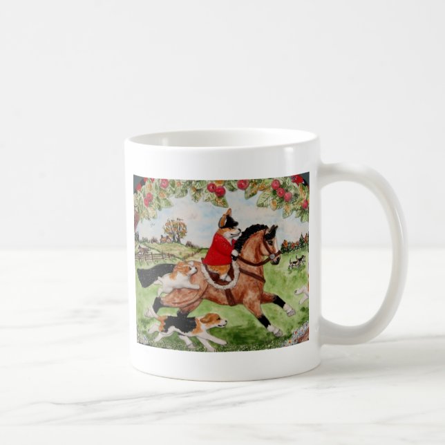 Corgi Huntsman Rides to Hounds Coffee Mug (Right)
