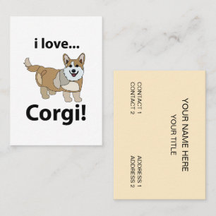 Corgi I Love Corgi Business Card