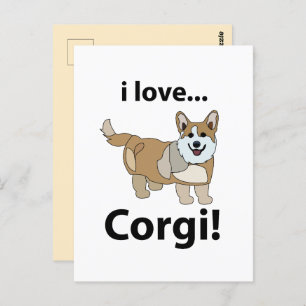 Corgi I Love Corgi  Postcard