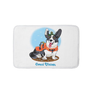 Corgi in lifevest Pet mat / bath mat