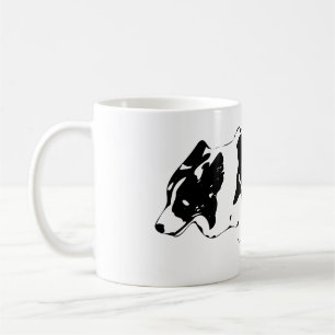 Corgi in motion, winter bright coffee mug