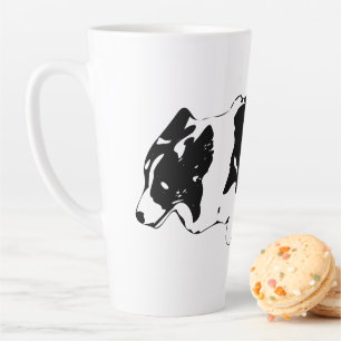 Corgi in motion, winter bright latte mug