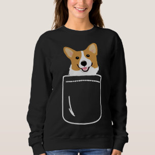 Corgi In Pocket Funny Cute Puppy Big Happy Smile Sweatshirt