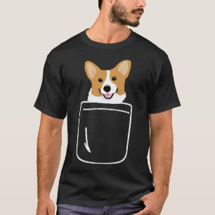 Corgi In Pocket Funny Cute Puppy Big Happy Smile T-Shirt
