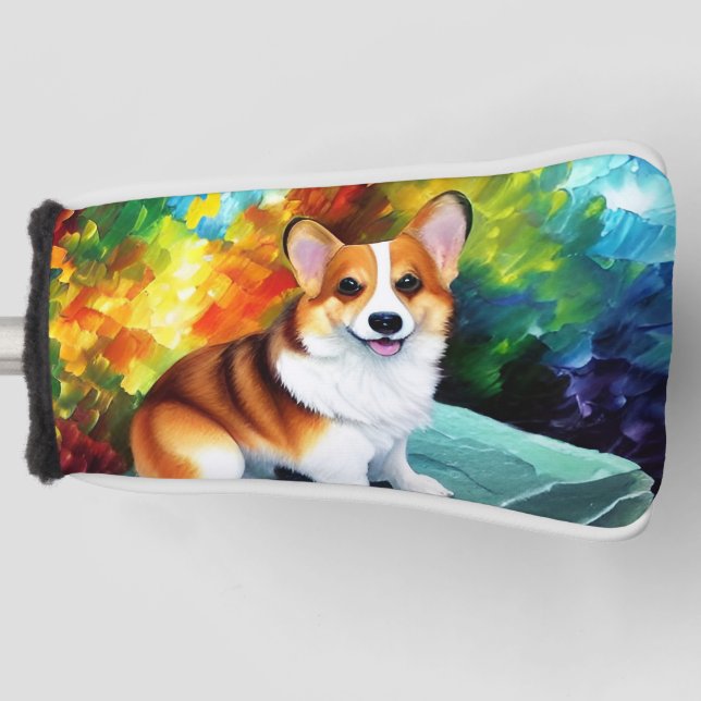 Corgi in the Garden Golf Head Cover (Front)