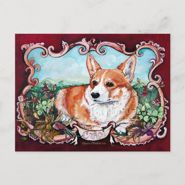 Corgi in the Garden! Postcard (Front)