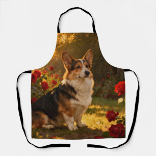 Corgi in the Roses I Apron