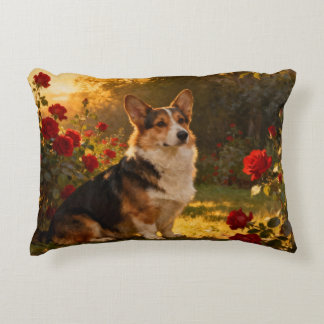 Corgi in the Roses I Decorative Cushion