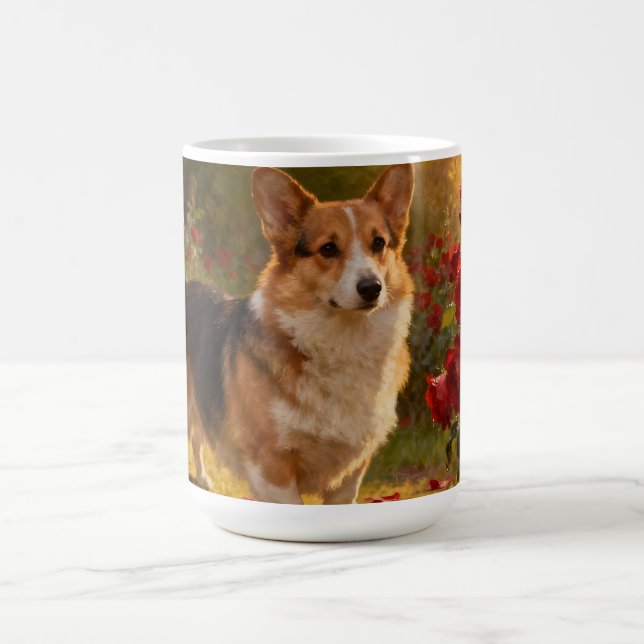 Corgi in the Roses V Coffee Mug (Center)