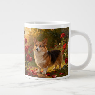 Corgi in the Roses V Large Coffee Mug