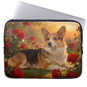 Corgi in the Roses VI Laptop Sleeve