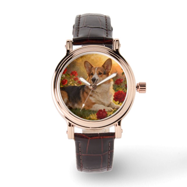 Corgi in the Roses VI Watch (Front)