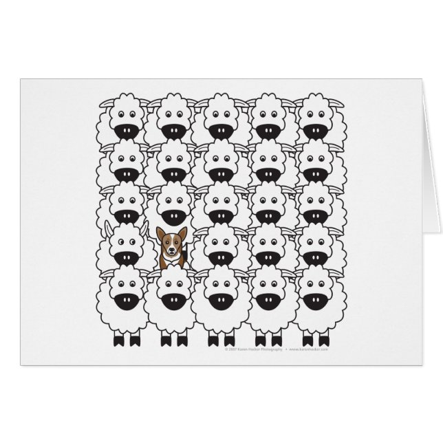 Corgi in the Sheep (Front Horizontal)