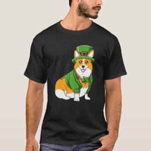 Corgi Irish C St Patricks Day Dog Shamrock T-Shirt