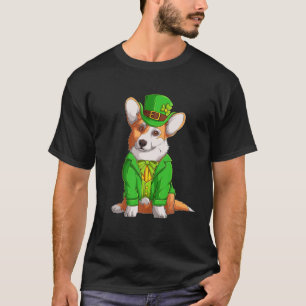 Corgi Irish St Patricks Day Leprechaun Clover Wome T-Shirt