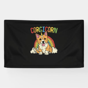 Corgi Item for Women & Girl Corgicorn T-Shirt Banner