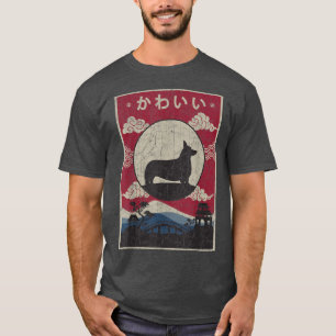 Corgi Japanese Design Kawaii Dog Mum Dad  T-Shirt