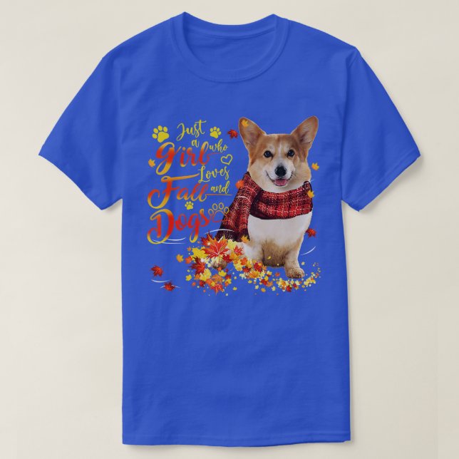 Corgi Just A Girl Who Loves Fall And Dogs  T-Shirt (Design Front)