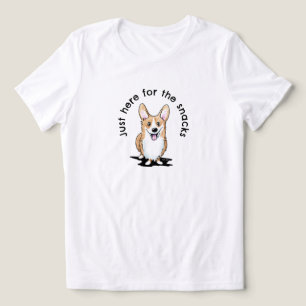 Corgi Just Here For Snacks T-Shirt Tri-Blend Shirt