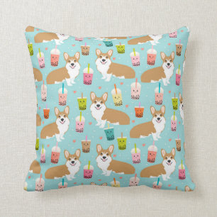 Corgi Kawaii Boba Tea - bubble teas Cushion