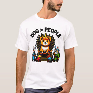 Corgi king sits on throne T-Shirt