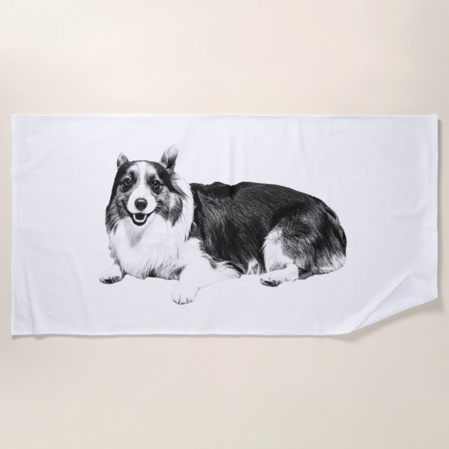 Corgi Laid Back Day Beach Towel (Front)