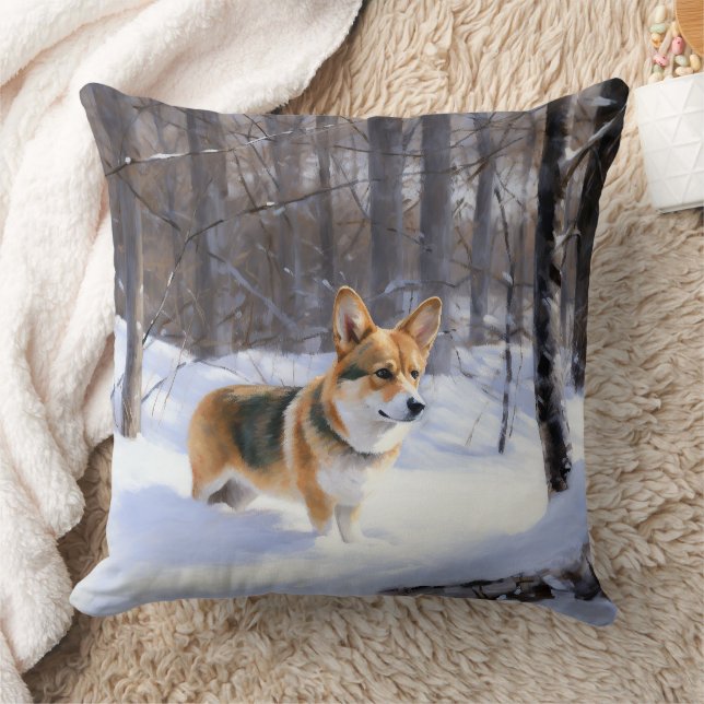 Corgi Let It Snow Christmas Cushion (Blanket)