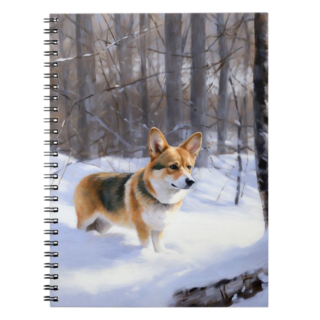 Corgi Let It Snow Christmas Notebook (Front)