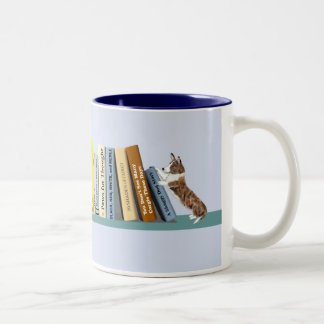 Corgi Library Two-Tone Coffee Mug