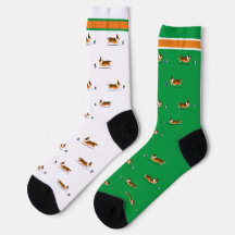Corgi Life | Men Socks | Tri w. Tail v1 | Green