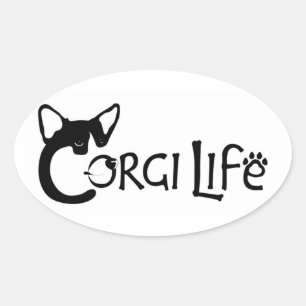Corgi Life Oval Sticker