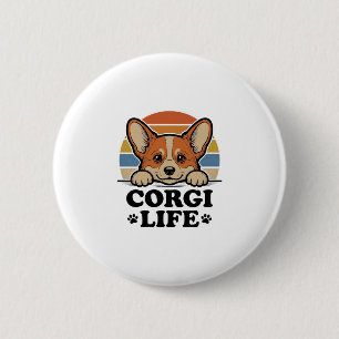 Corgi Life Shirt Vintage Engraving Dog Lover Art_1 6 Cm Round Badge
