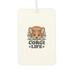 Corgi Life Shirt Vintage Engraving Dog Lover Art_1 Car Air Freshener