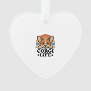 Corgi Life Shirt Vintage Engraving Dog Lover Art_1 Ornament