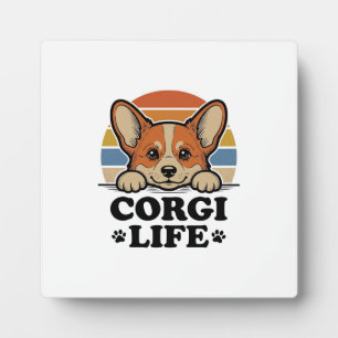 Corgi Life Shirt Vintage Engraving Dog Lover Art_1 Plaque
