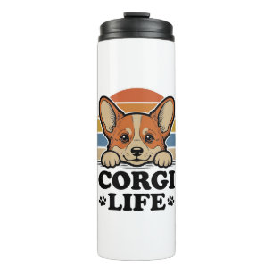 Corgi Life Shirt Vintage Engraving Dog Lover Art_1 Thermal Tumbler