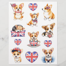 Corgi London Collage Scrapbook Paper
