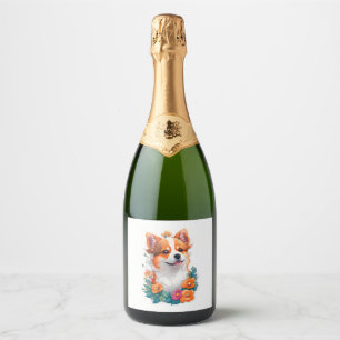 Corgi Love - Celebrating the Playful and Loveable  Sparkling Wine Label